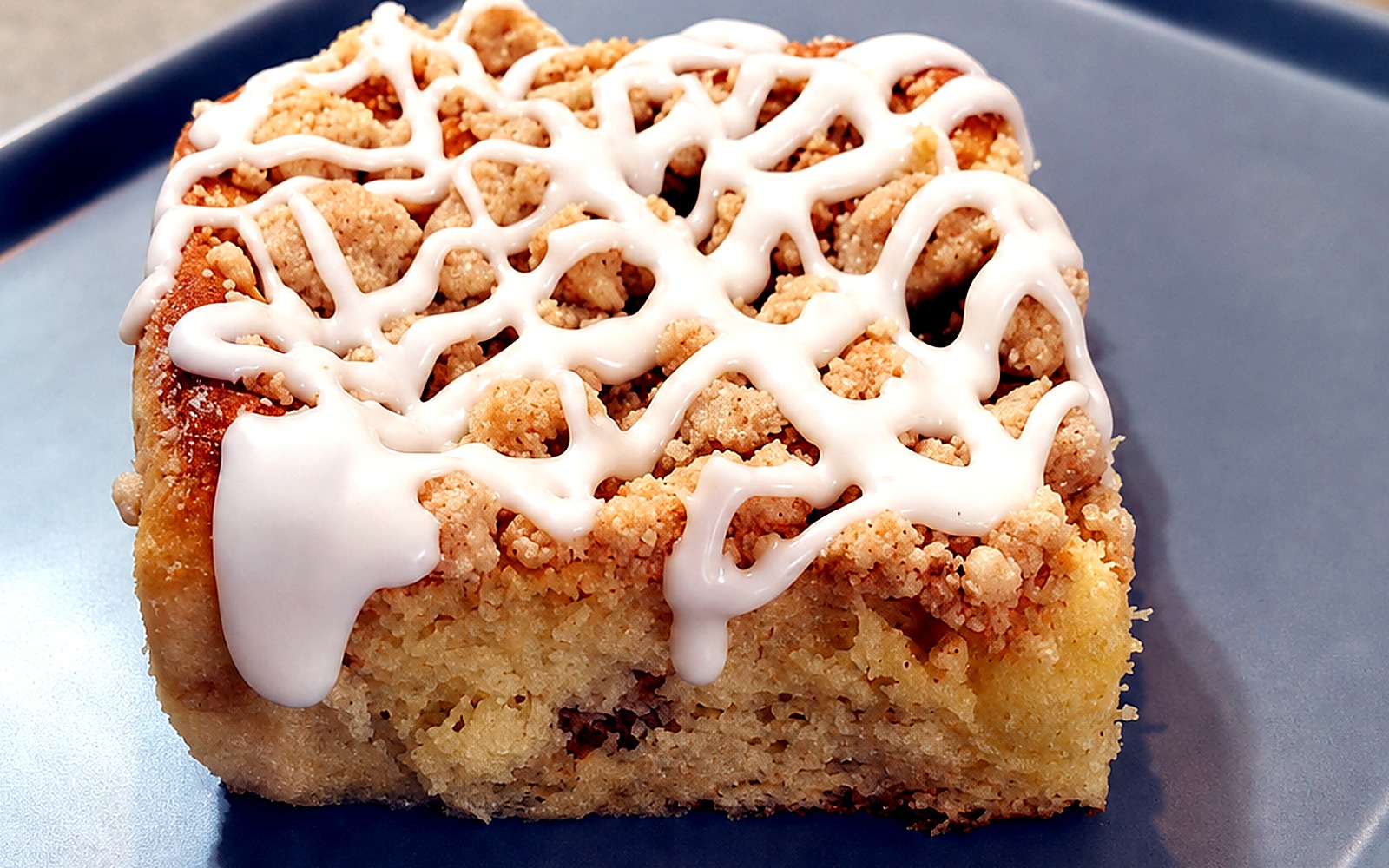 Local Honey Apple Crumble Roll with cinnamon crumble and icing drizzle
