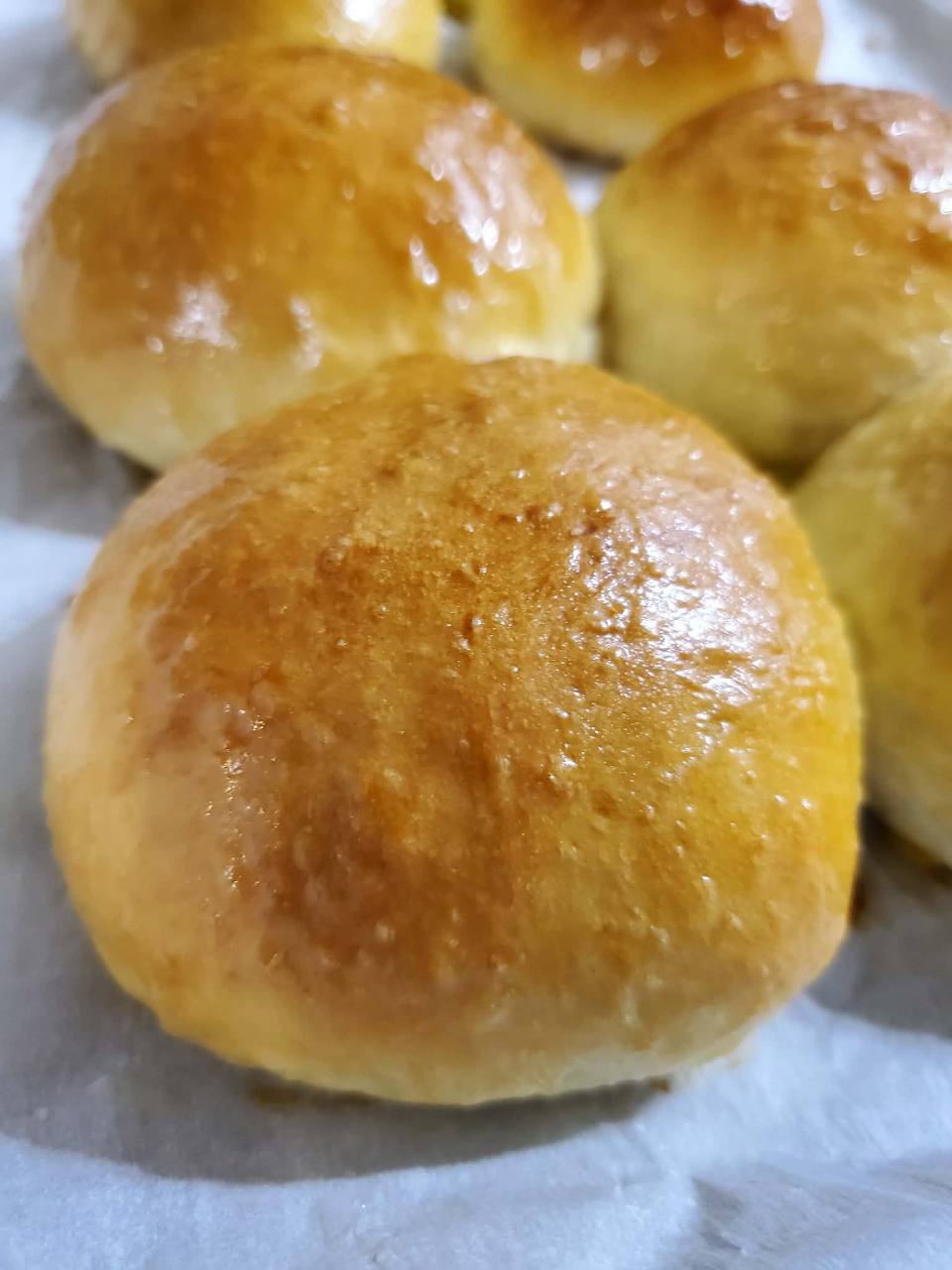 Fresh glossy slider rolls